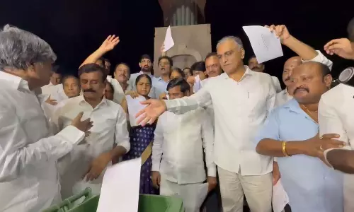 BRS Stages Walkout From Telangana Assembly over Commissions Report On Kaleshwaram Project BRS Stages Walkout From Telangana Assembly over Commissions Report On Kaleshwaram Project