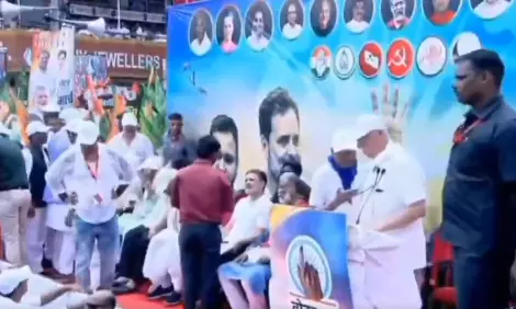 Rahul Presents New Motorcycle To Man Who Lost Two-wheeler During Voter Adhikar Yatra Rahul Presents New Motorcycle To Man Who Lost Two-wheeler During Voter Adhikar Yatra