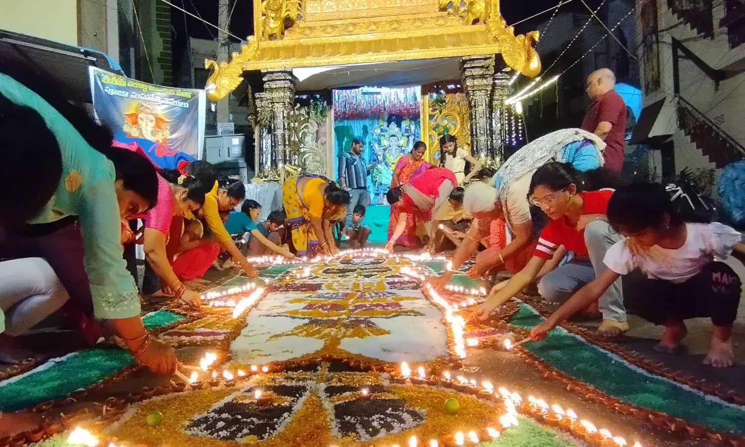 Unique Saree-Clad Ganesh Idol Prepared for Immersion in Visakhapatnam