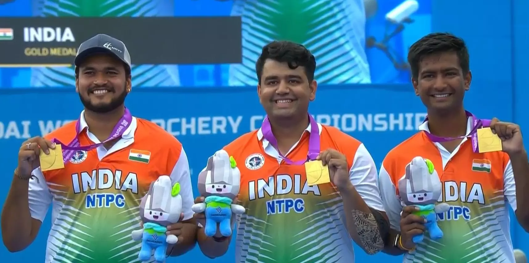 India Mens Compound Archery Team Wins First-ever Gold at World Championships