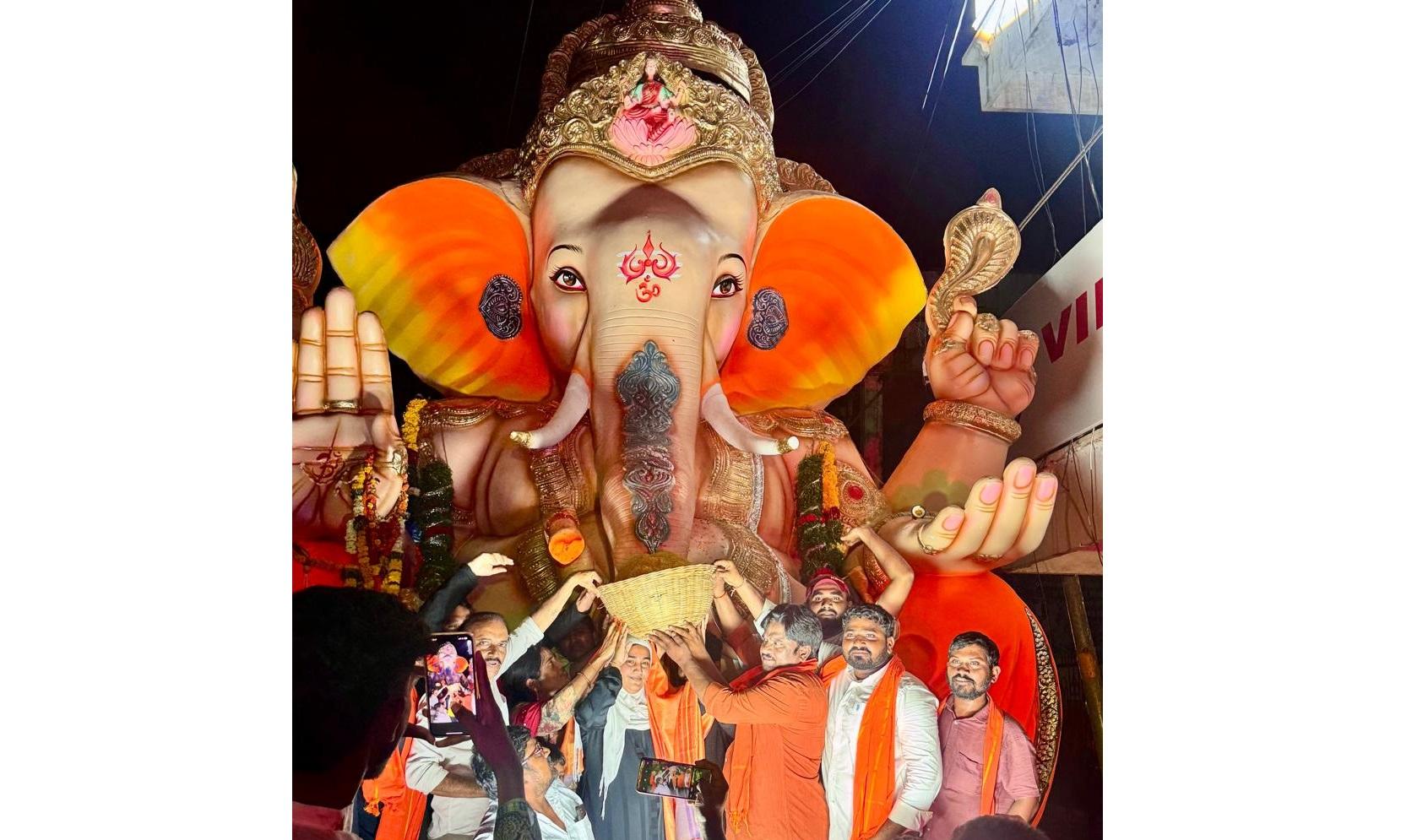 Muslim Woman Wins Ganesha Laddu Auction in Nirmal