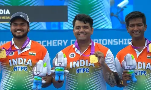 India Mens Compound Archery Team Wins First-ever Gold at World Championships