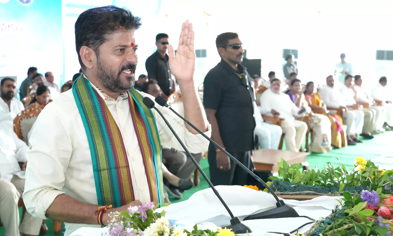 Revanth Lays Foundation for Godavari Water Project, Counters Opposition Claims