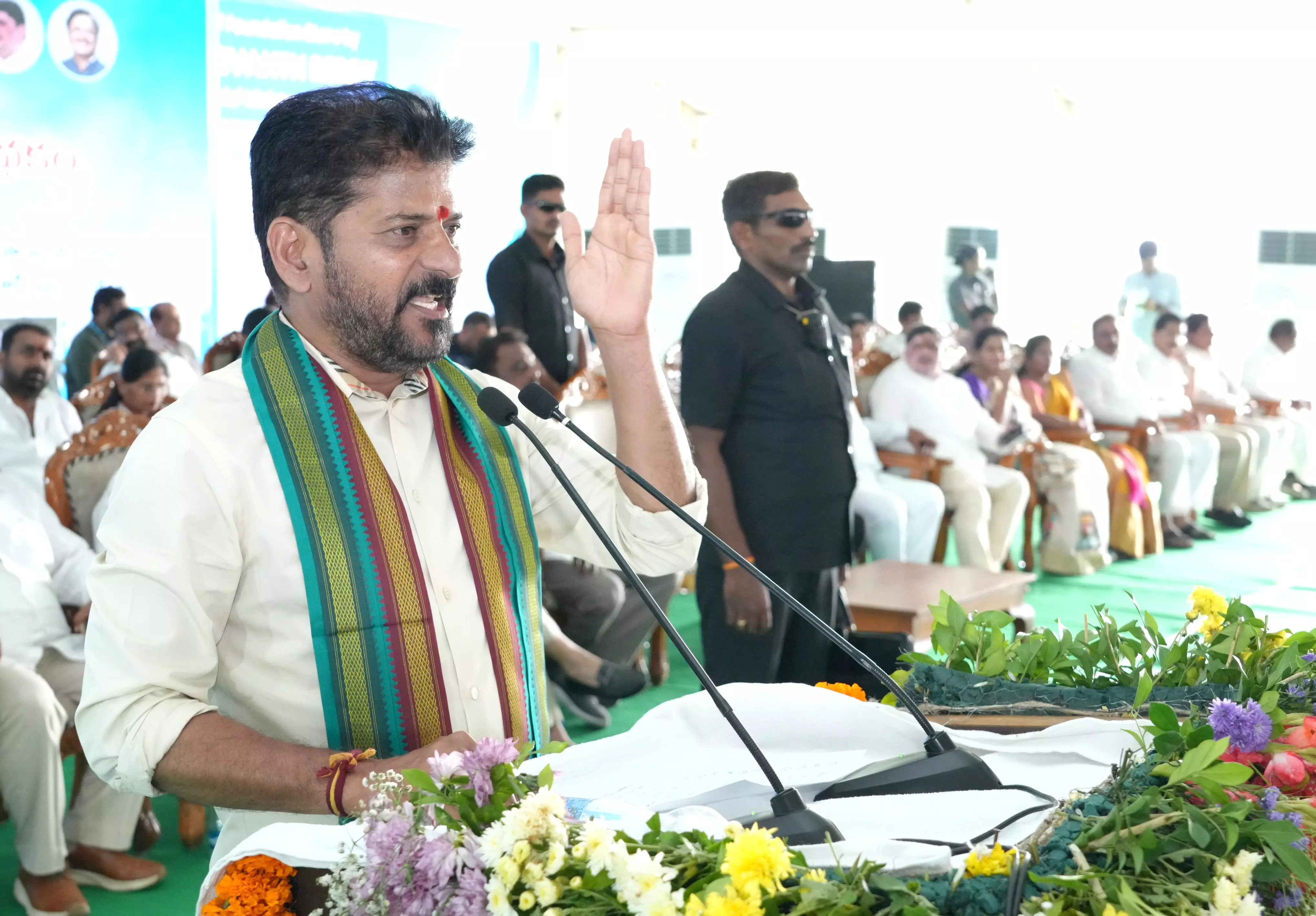 Revanth Lays Foundation for Godavari Water Project, Counters Opposition Claims