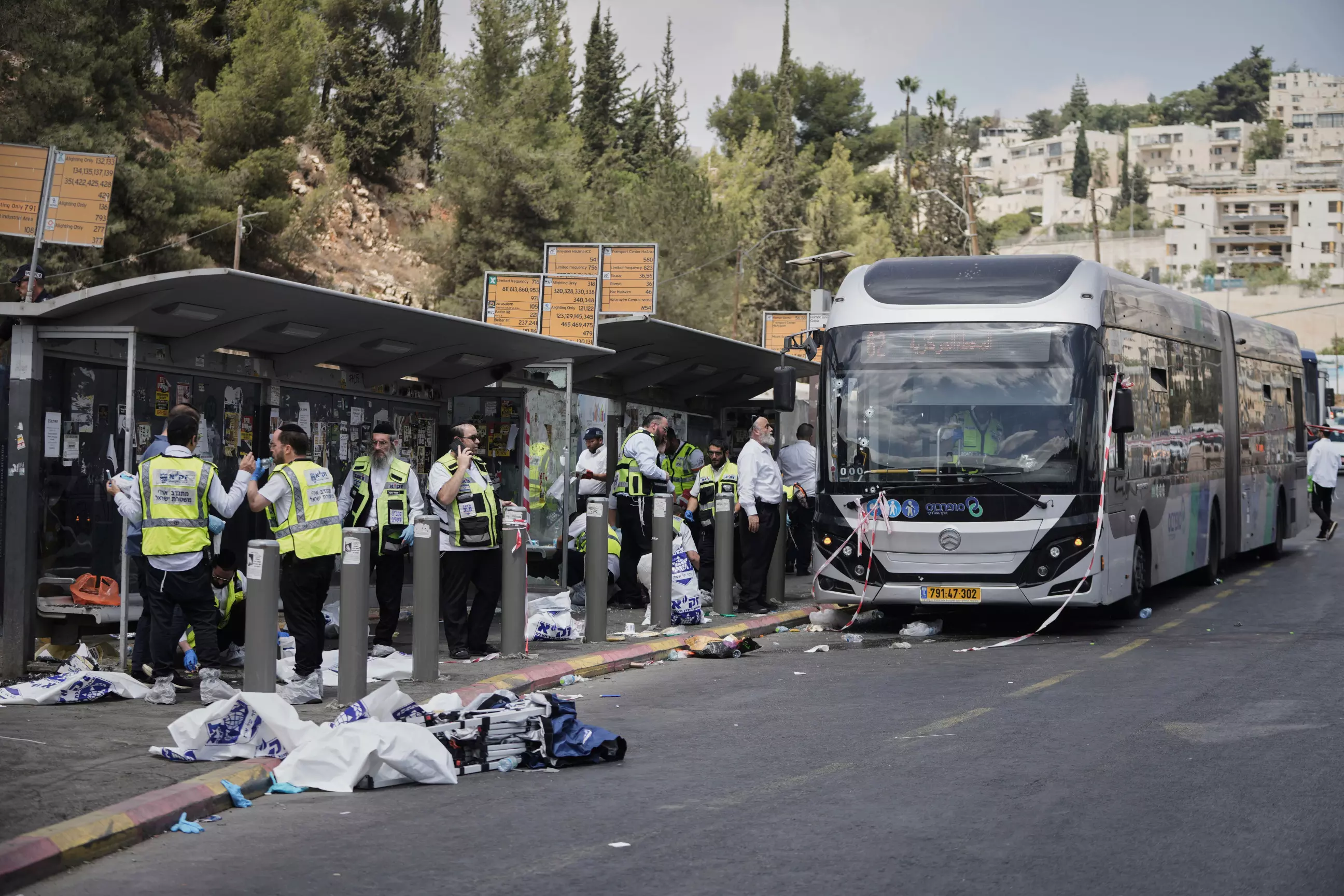 Palestinian Gunmen Kill 6 People in Attack on Jerusalem Bus Stop