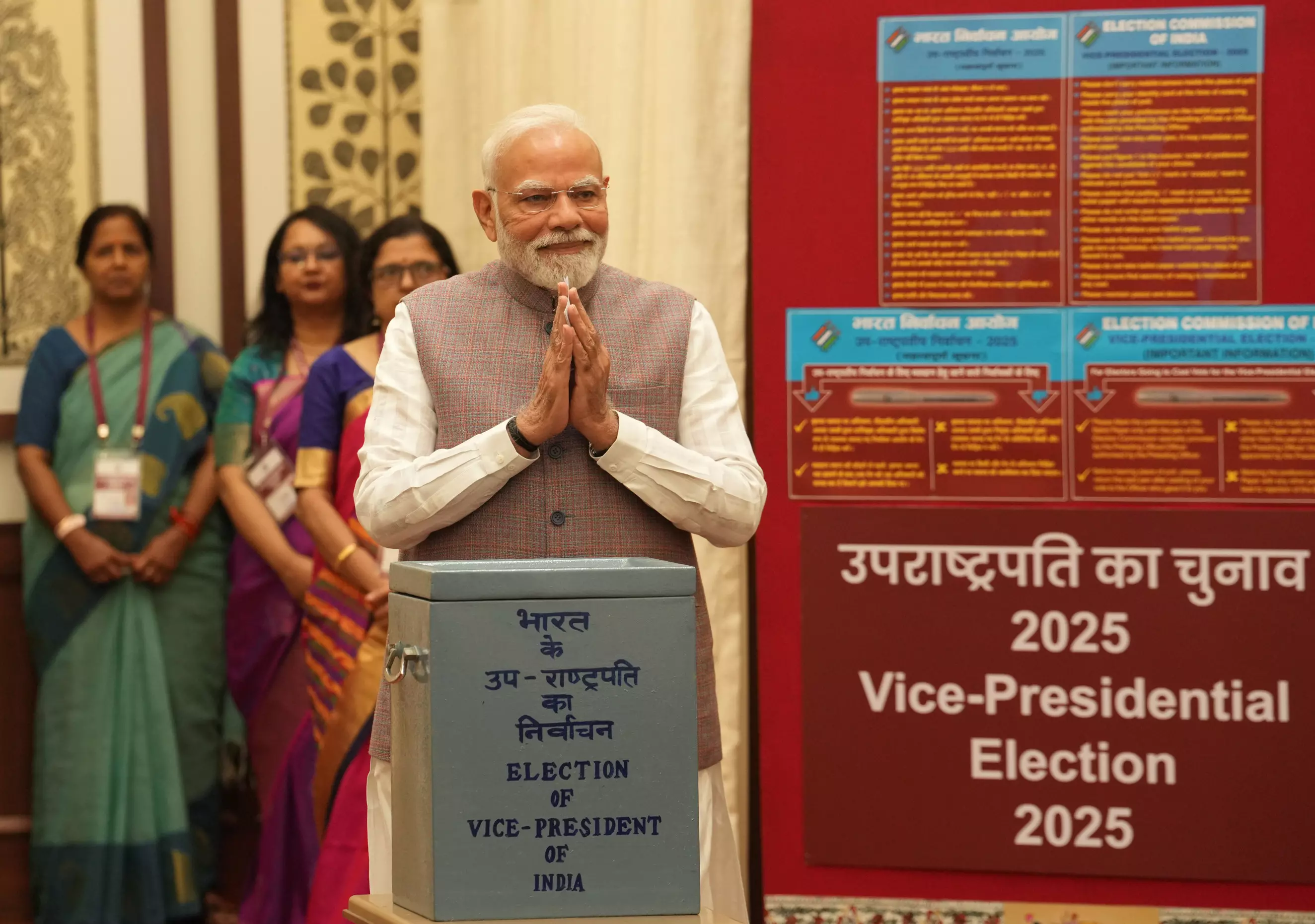 Modi Casts Vote in Vice President Election Modi Casts Vote in Vice President Election
