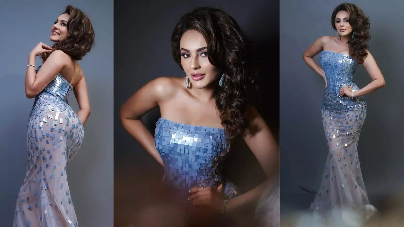 Seerat Kapoor wows In A Floor Length Tulle Sequin Gown Serving  Hollywood Glam