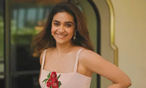 Keerthy Suresh Is Lovely In Floral Pink Dress