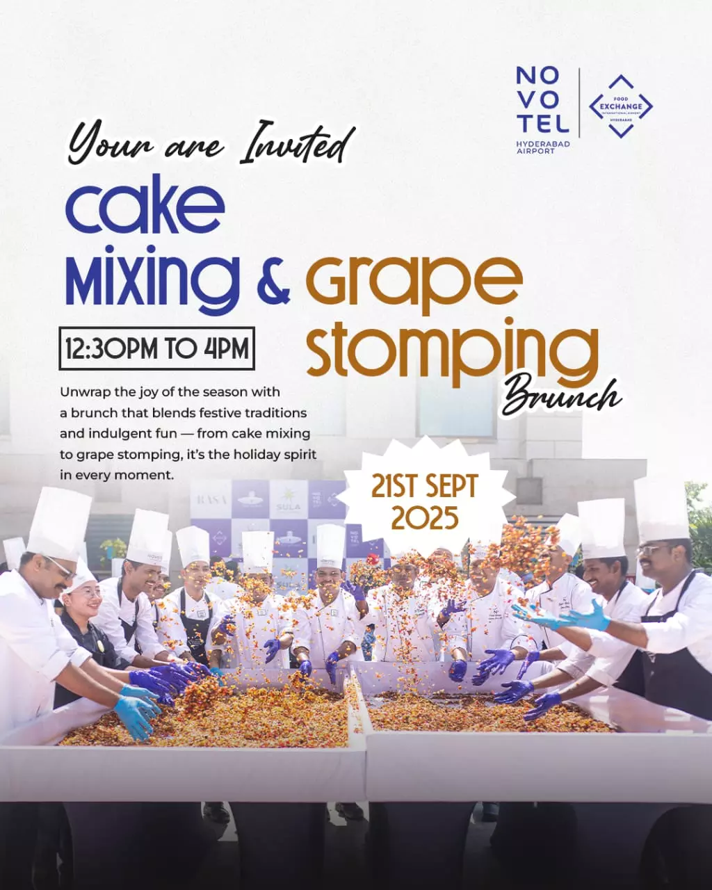 Novotel Hyderabad to Host Cake Mixing, Grape Stomping Brunch on Sept 21