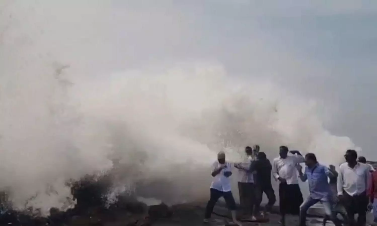Uppada Coast Turbulent, ex-MLA Tumbles in Raging Sea Waves