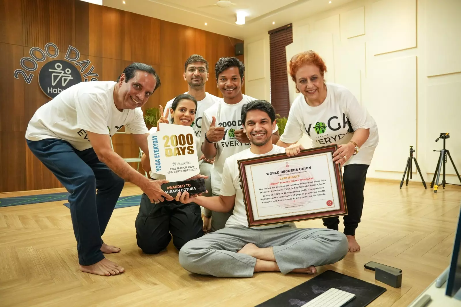 Saurabh Bothra Creates History with 2000 Days of Continuous Yoga Practice, Achieves His 6th World Record
Saurabh Bothra Creates History with 2000 Days of Continuous Yoga Practice, Achieves His 6th World Record