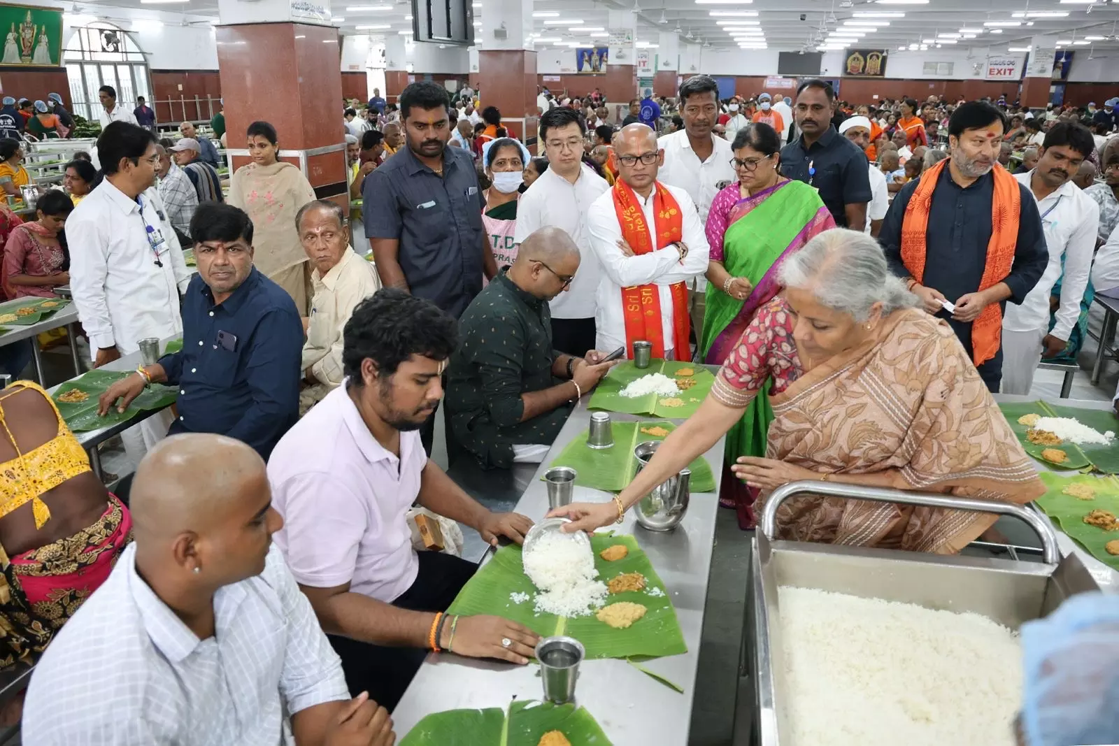 Sitharaman Serves Meals, Offers Prayers At Tirumala