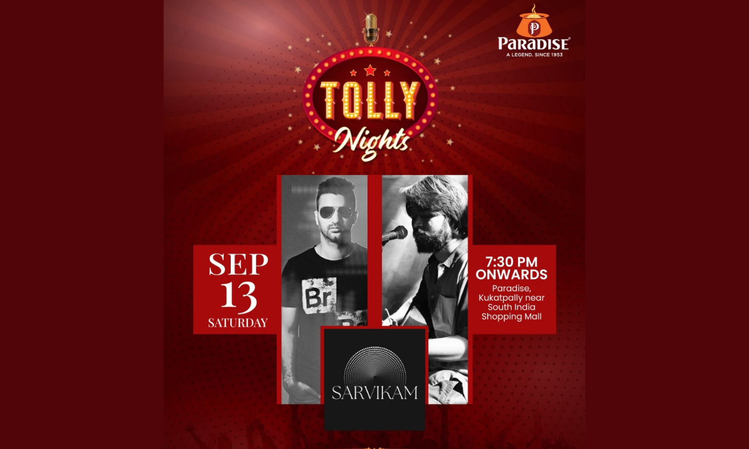 Paradise Kukatpally to Host Tolly Night Musical Event