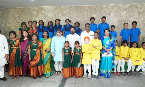 Telangana CM Distributes Musical Instruments to Visually Impaired Students