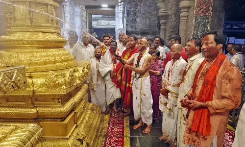 Koil Alwar Tirumanjanam Performed Ahead Of Srivari Brahmotsavams Koil Alwar Tirumanjanam Performed Ahead Of Srivari Brahmotsavams