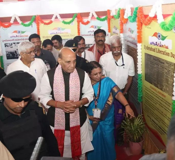 Rajnath Singh, Shekhawat witness Photo Exhibition on Hyderabad Liberation Day