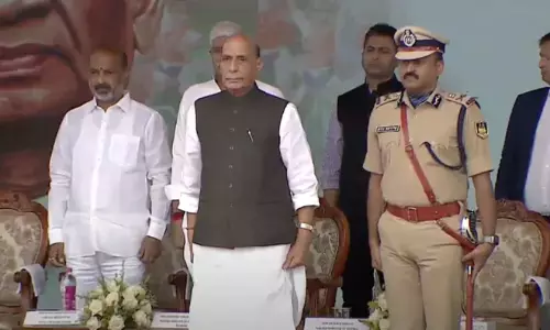 Rajnath in Hyderabad: No Mediation in Indo-Pak Conflict