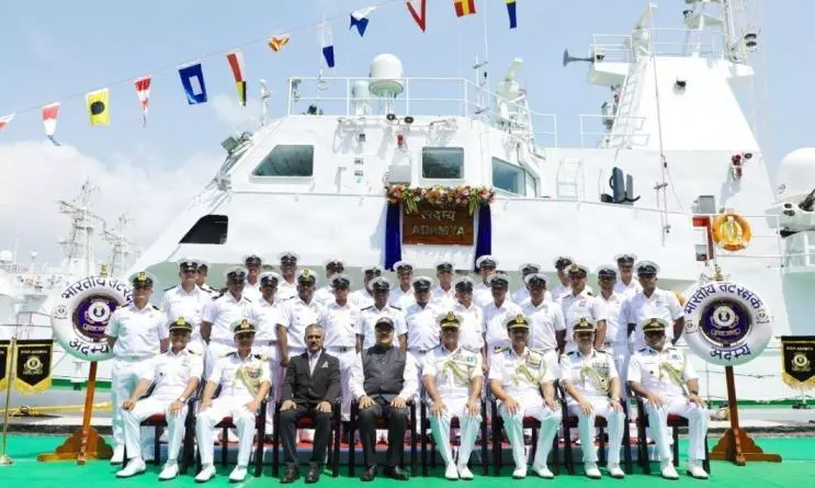 Indian Coast Guard Commissions First Adamya-Class Fast Patrol Vessel At Paradip