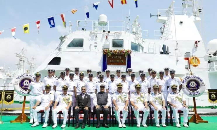 Indian Coast Guard Commissions First Adamya-Class Fast Patrol Vessel At Paradip