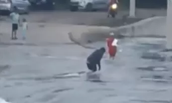 Sr Citizen Crosses Flooded Stream, City Man Washed Away