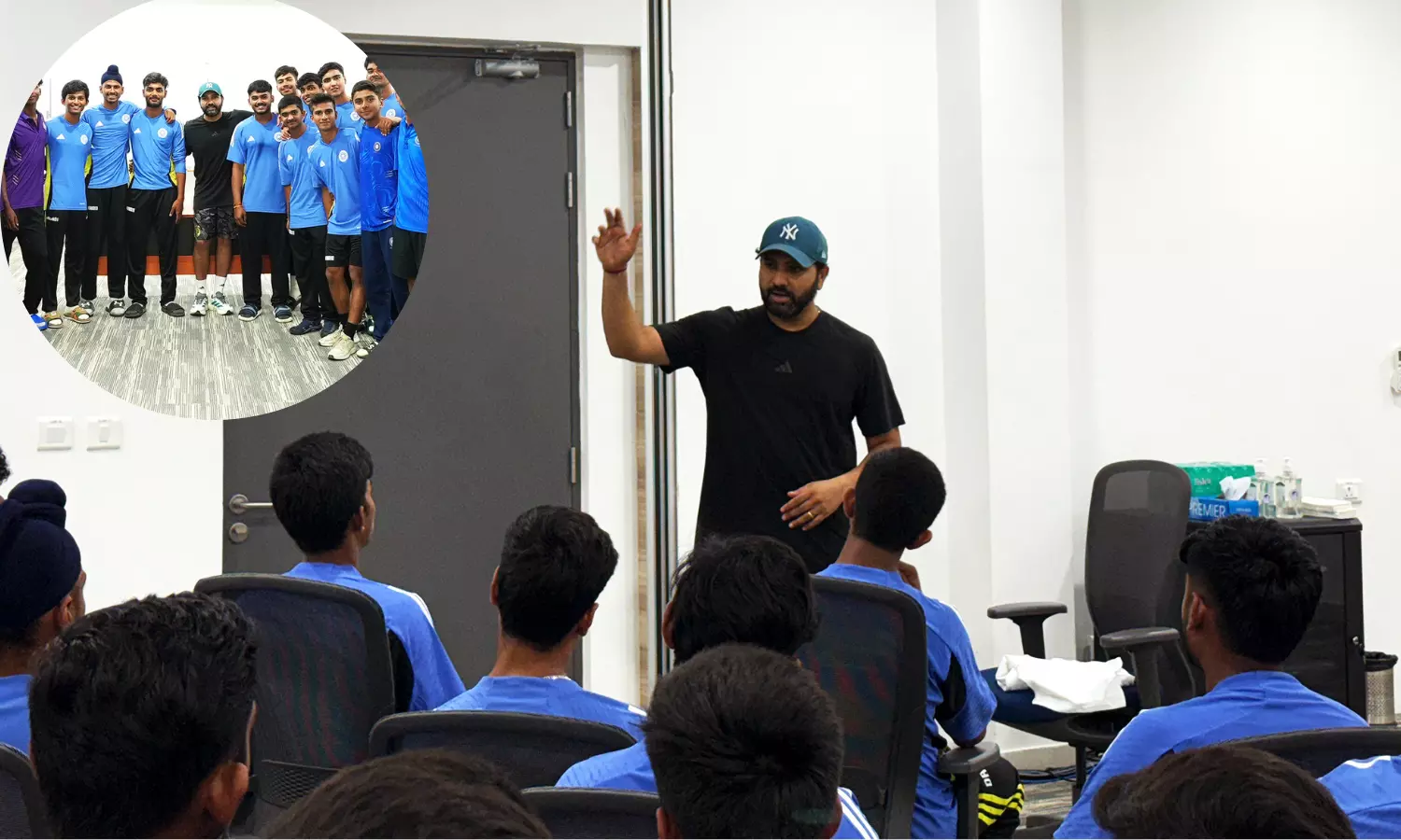 Inspiring Next Gen: Rohit Sharma Interacts with U-19 Cricketers at CoE