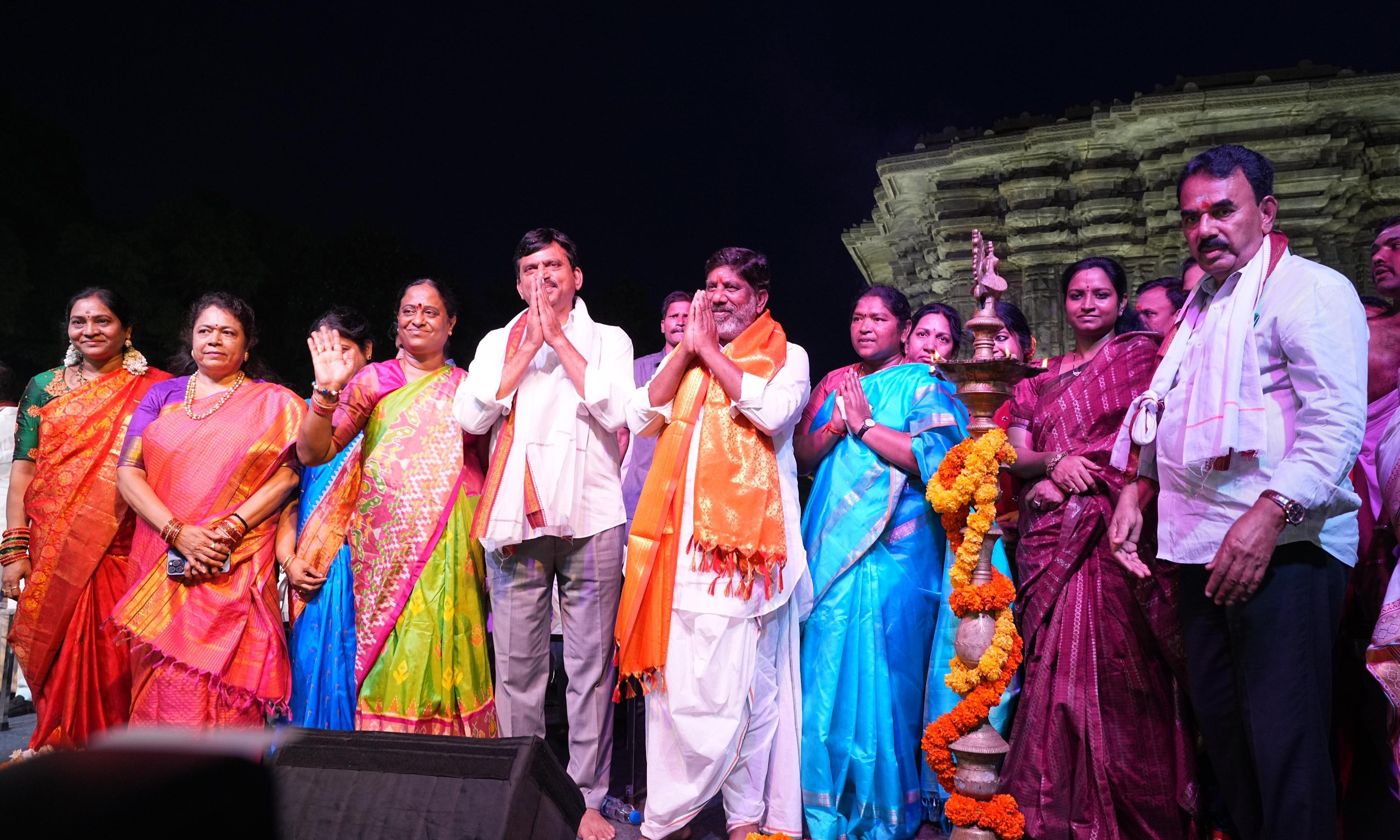 Bathukamma Festival 2025 Inaugurated at Thousand Pillar Temple