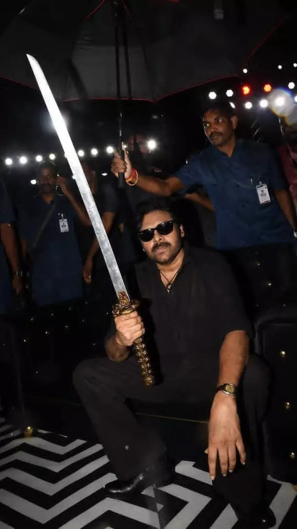 Pawan’s Sword Stunt Turns Risky