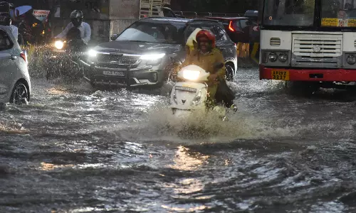 Hyd Reels Under Sudden Evening Downpour