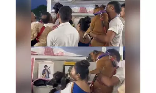 Zubeen Gargs Pet Dogs Brought To His Funeral Cortege