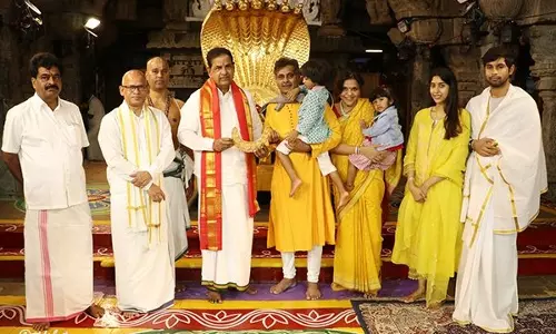 Telangana MP Donates Rs 60 Lakh Ornament to Tirupati Temple Telangana MP Donates Rs 60 Lakh Ornament to Tirupati Temple