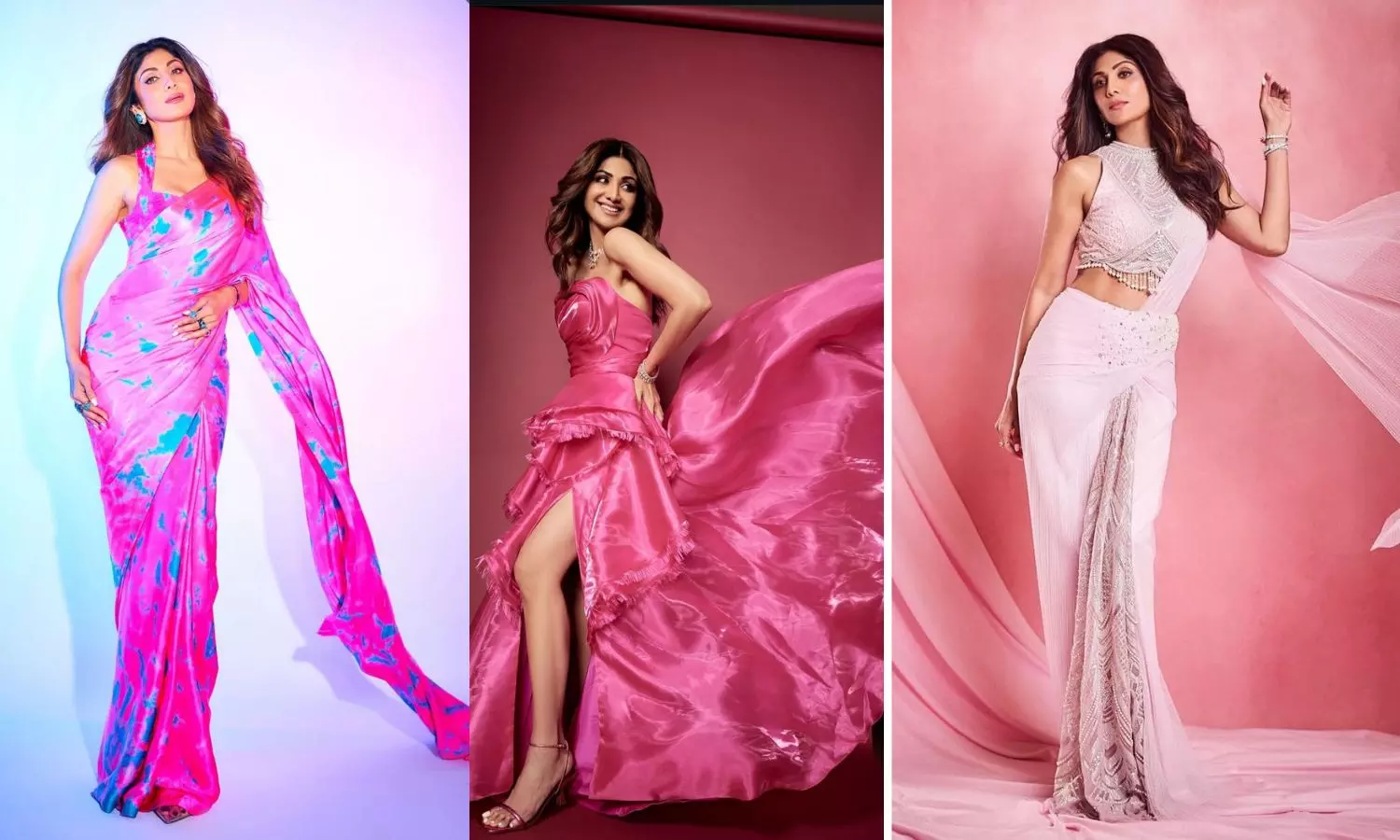 Shilpa Shetty’s Pink Obsession: From Sarees to Gowns Shilpa Shetty’s Pink Obsession: From Sarees to Gowns