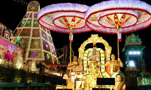 Lord Malayappa Swamy Gives Darshan From Chinna Sesha And Hamsa Vahanams