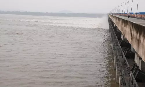 Flood Water Discharged Into Godavari From Yellampalli Project