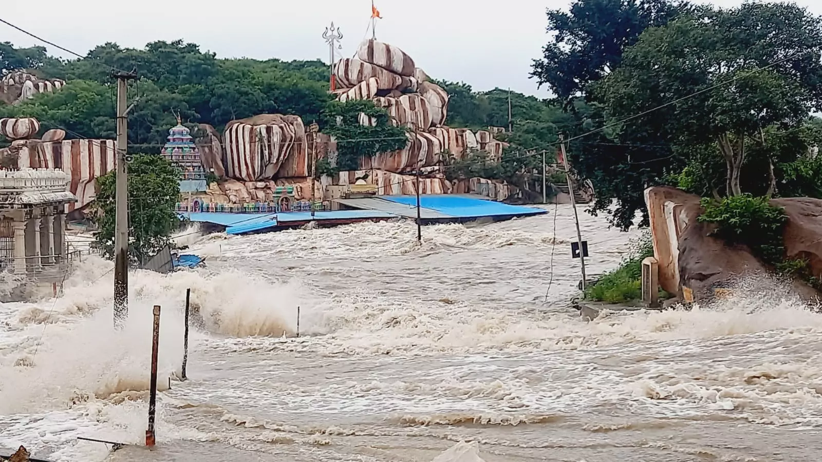 Floodwaters Submerge Edupayala Temple, Devotee Entry Banned