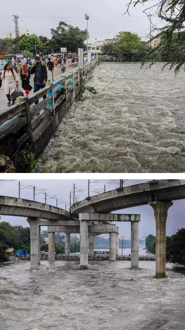 Hyderabad Reels Under Heavy Rains, Musi River in Spate