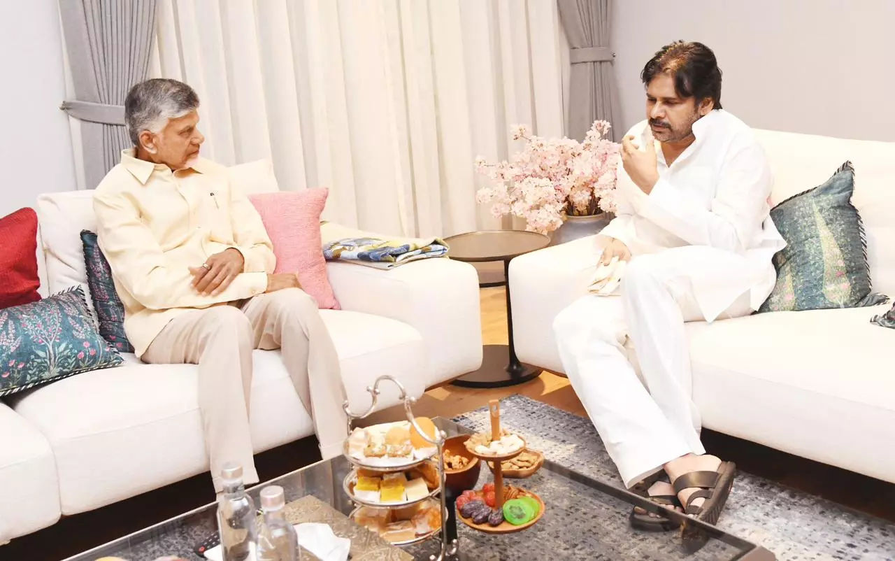 Naidu Meets Pawan Kalyan to Wish Recovery