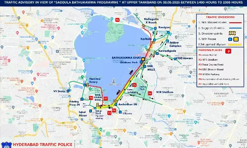 Traffic Advisory For `Saddula Bathukamma` Celebrations