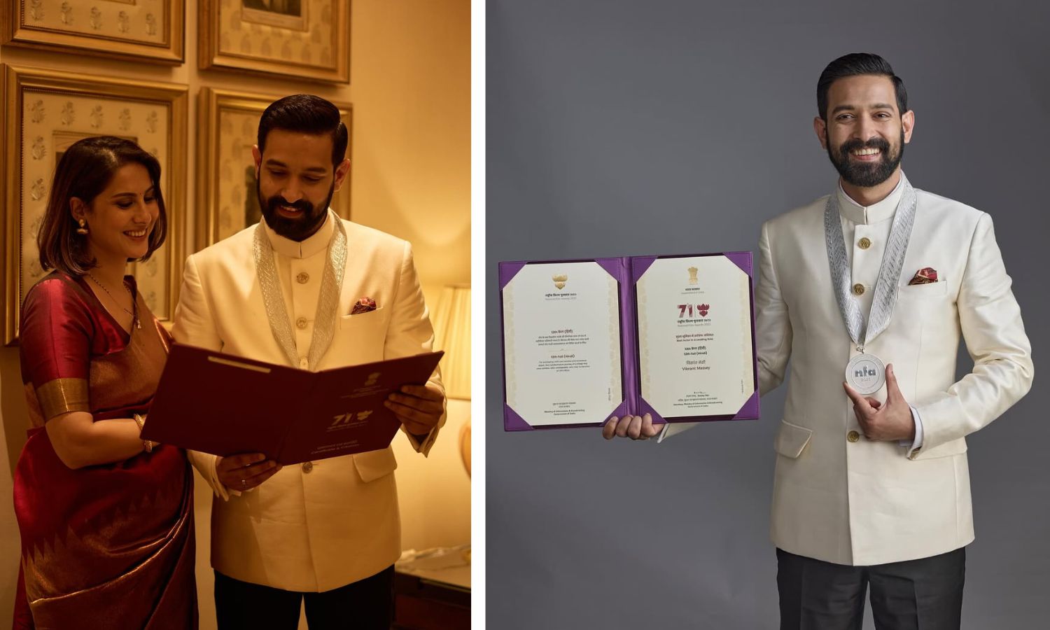 Sheetal Thakur Shares Photos of Vikrant Massey's Award