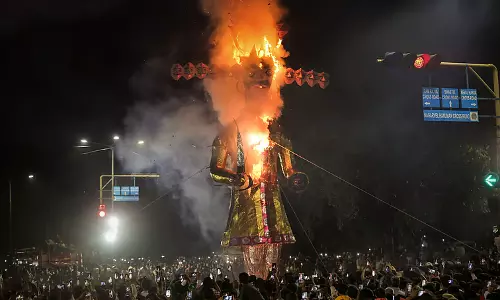 Unidentified Duo Sets Ravana Effigy on Fire in Bhopal, FIR Registered