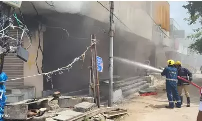 Six Shops Gutted in Fire at Secunderabad’s Lothukunta