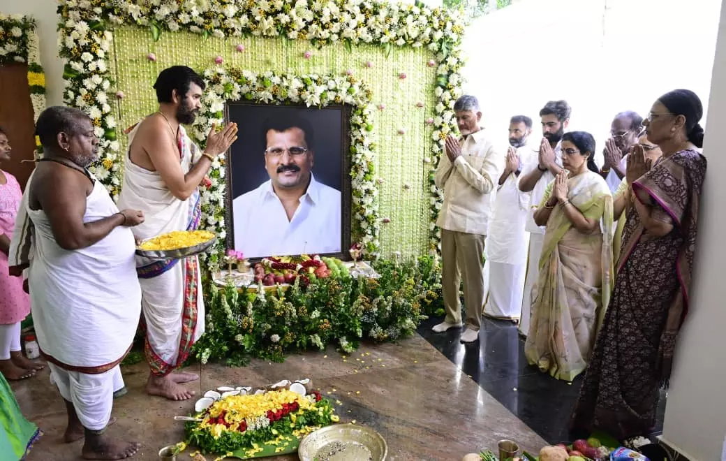 CM Naidu Attends Brother Ramamurthy Naidu’s Death Anniversary Event in Naravaripalle