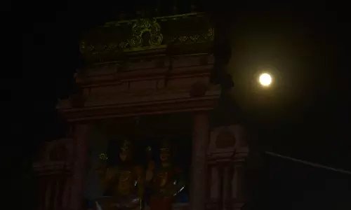 Clouds Spoil Hyderabads View of Harvest Moon