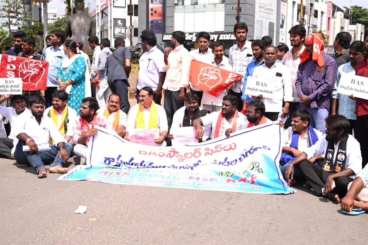 BJP Protests Delay in BAS Scholarships in Warangal