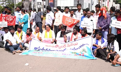 BJP Protests Delay in BAS Scholarships in Warangal