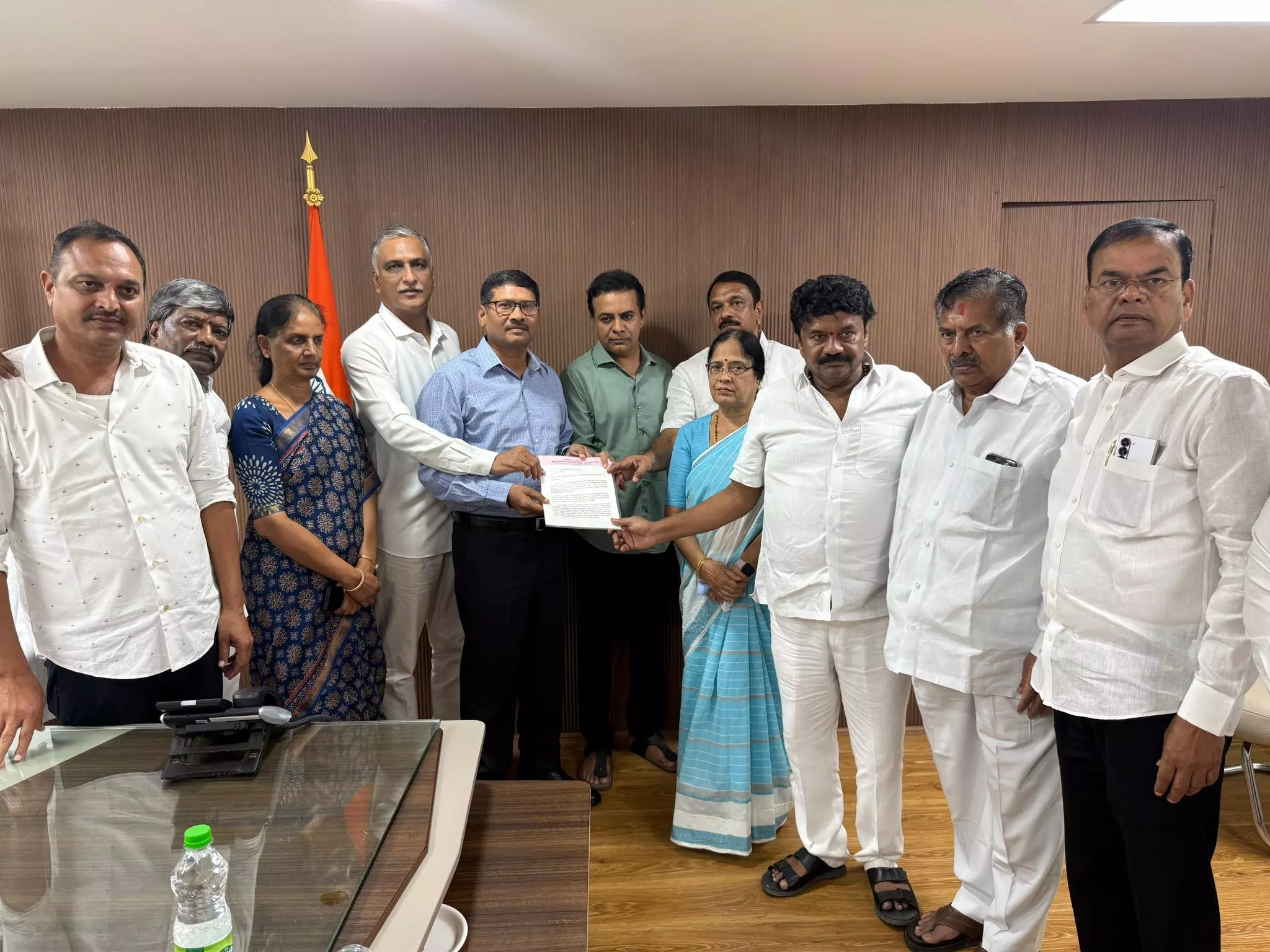 Tension at Bus Bhavan as BRS Leaders Protest RTC Fare Hike