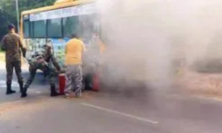 School Bus Fire Averted In Time