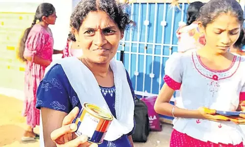 Students Fined With Paint Can For Coming Late After Dasara Holidays