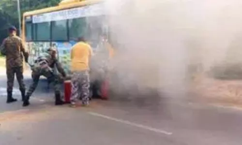 School Bus Fire Averted In Time