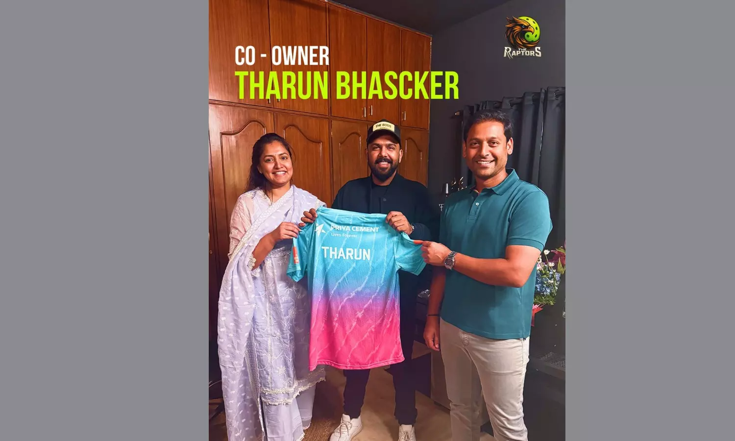 Hyderabad Pickleball League: The Raptors Welcome Tharun Bhascker as Co-owner