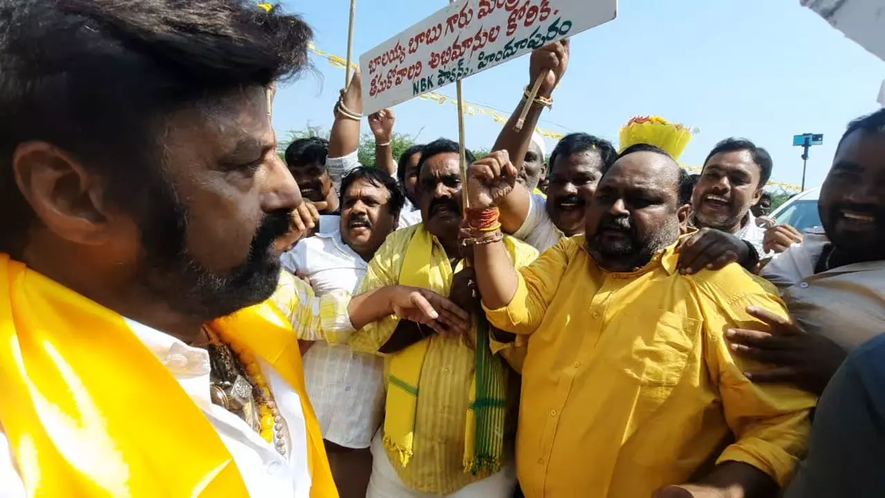 Balayya Fans Seek His Berth in Cabinet, Waylay His Car